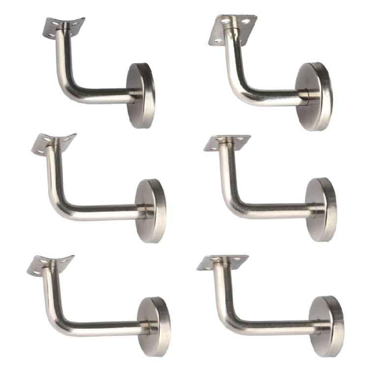 6 Stück Wandmontierter Treppenhalter Edelstahl Treppengeländerhalterung Wandmontierte Hardware-Zubehörteile