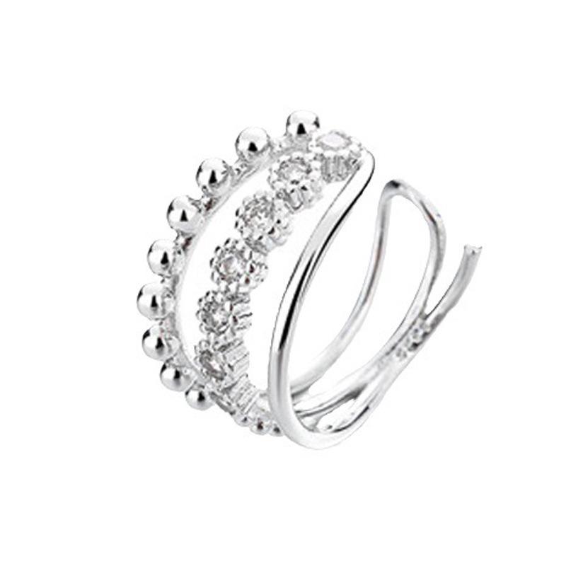 

Три слоя многослойной линии бисера дизайн чувственный циркон ушной клипса женский модный темперамент элегантные серьги-клипсы без пирсинга ушей