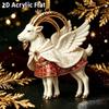 2D Flat Shining Acrylic Rhinestone Goat Hanging Ornament Cute Xmas Tree Decor for Kids Room Holiday Decoration
