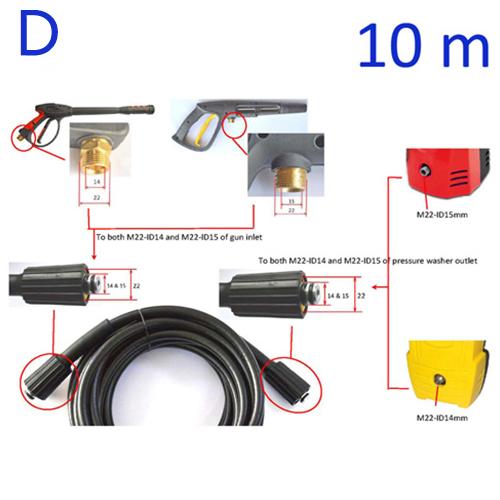 5 m, 6 m, 10 m, 160 bar, 2320 psi, Hochdruck-Wasserreinigungsschlauch, Kabel für Interskol Elitech Hochdruckreiniger-Schlauch