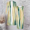 Women Plus Size Two Piece Set Long Sleeve Open Front Cardigan Sleeveless Printed Bodycon Dress Dark Blue