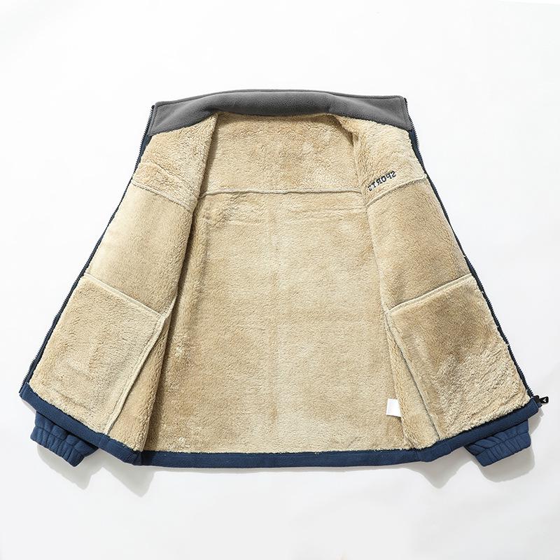 Męska kurtka zimowa plus size z podszewką z polaru – Pogrubiona, ciepła odzież wierzchnia