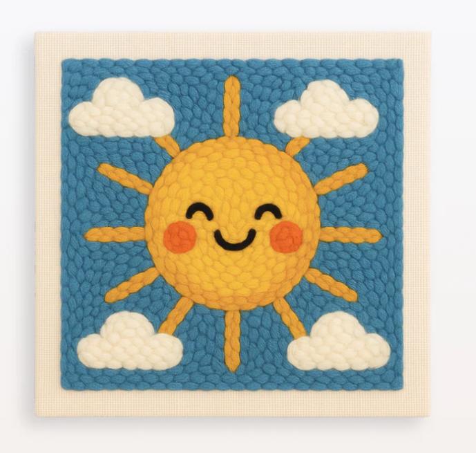 ערכת מחט קודם חלומות קשת בענן ערכת יצירה DIY מסגרת רקמה במחט קודם ריבועית לקישוט קיר אמנות תפירה מתנה מושלמת