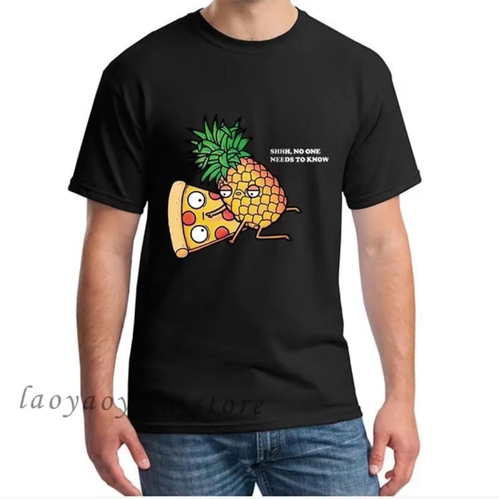 Men Clothes Kawaii Pineapple Pizza Fruit Print T Shirt Harajuku Aesthetic Tops Casual Fashion Streetwear Camiseta Hombre