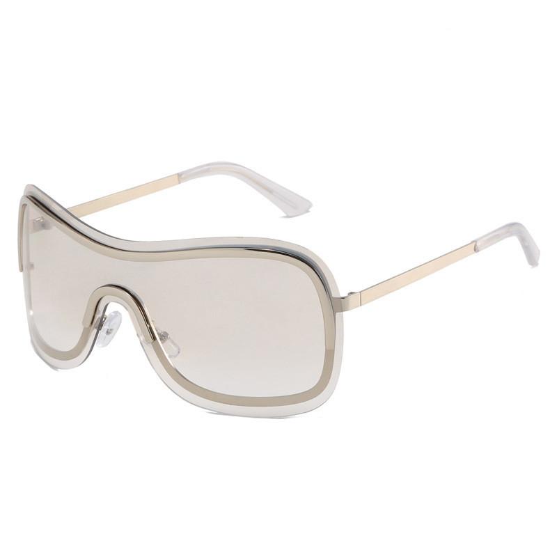 New high-end retro Millennium Spice Girls rimless one-piece sunglasses European and American future sunglasses