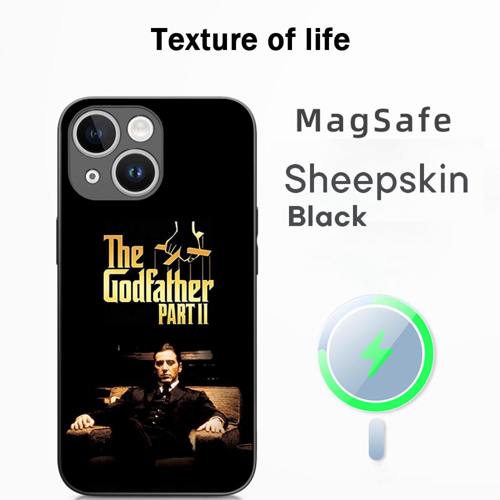 The Godfather Classic Movie Poster Phone Case For iPhone 17 16 15 14 13 12 Plus Pro Max  High-end Luxury Magsafe Sheepskin