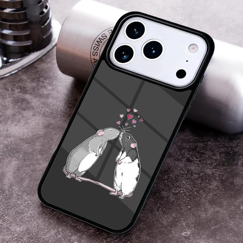 

Mouse Rat Phone Case for iPhone 17 16 15 Pro Max Air 14 13 12 11 Plus Shockproof Capa Cover iPhone Air