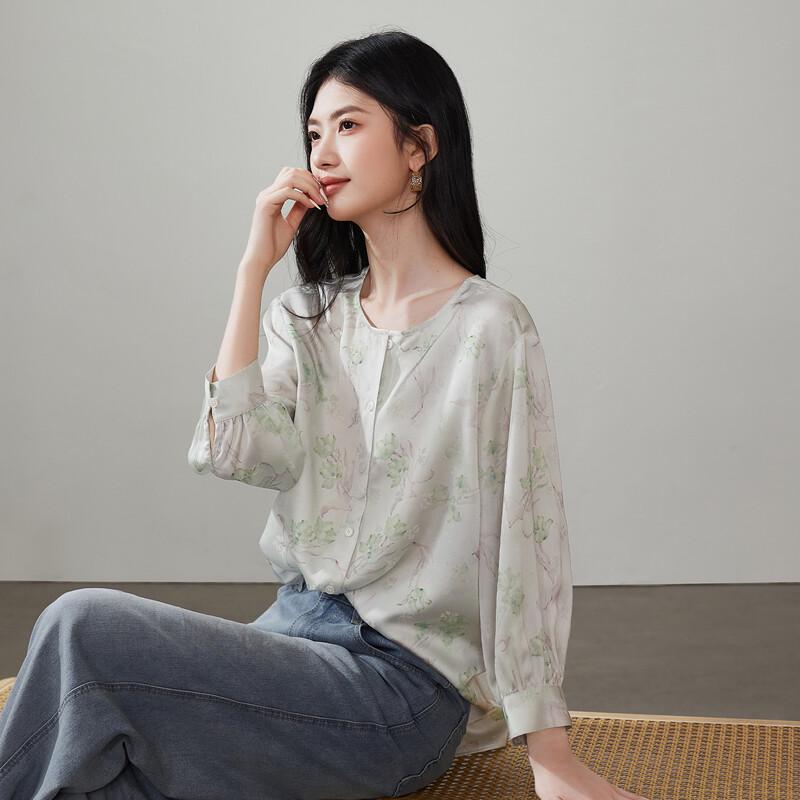 SOFSIL Women's French Pastoral Printed Long-Sleeve Shirt