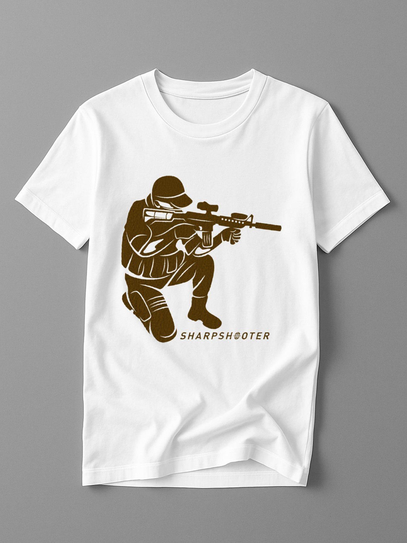 

Sniper Rifle Soldier with Sling Magazine Design TShirt 100 Cotton ONeck Short Sleeve Summer Casual Mens Tshirt Streetwear 4XL