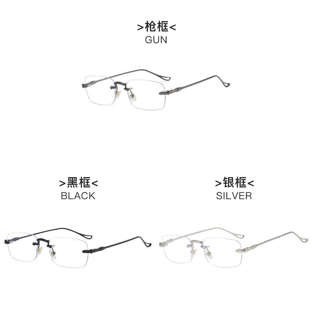 Minimalist Metal Square Eyeglasses With Blue Light Blocking For Adults