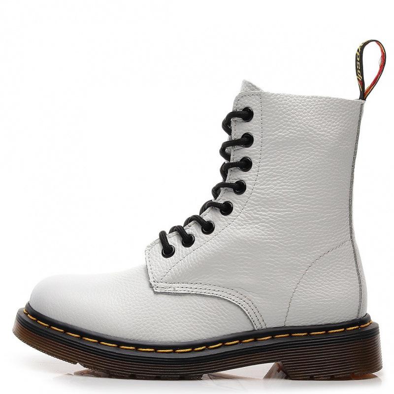 Lychee Pattern Tooling Boots Women's Head Layer Soft Cowhide Couple Short Boots British Leather Locomotive Boots