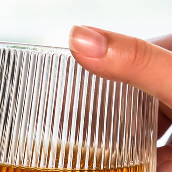Ribbed Glass Drinking Cup Easy To Clean Dishwasher Safe Drinking Glasses Wine Dessert Containers Tableware