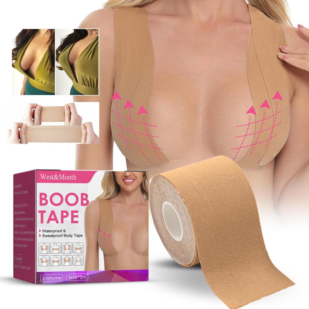 West&Month Invisible Elastic Fabric Breast Lift Tape Non-Scarring Anti-Sagging Expansion Gathering Breasts Elastic Fabric Tape