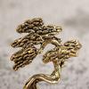 Welcome Pine Brass Figurine Home Desk Crafts Handmade Miniature Mini Pine Tree Sculpture Exquisite Tree Statue Car Ornament