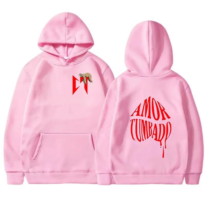Singer Natanael Cano Amor Tumbado Sloth Graphic Hoodie Men Women High Quality Fashion Sweatshirts Street Trend Hip Hop Pullovers