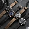 Uhr Herrenuhr Chronograph Kalender Leuchtend Wasserdicht Leder Herrenuhr 572G