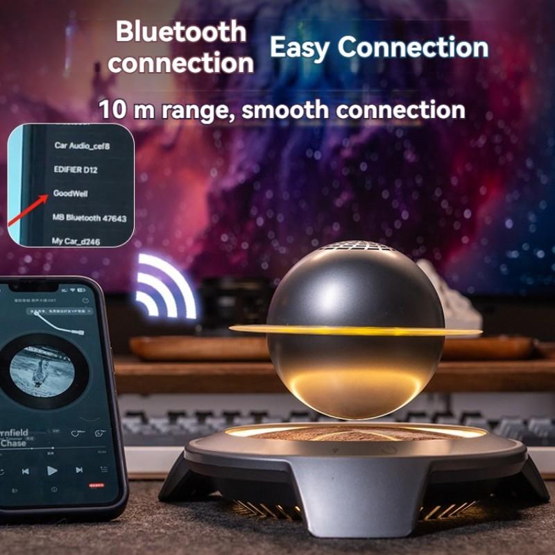 2025 New Magnetic Levitating Smart Speaker Rotating Saturn Floating Bluetooth Speaker for Creative Office Home Decoration