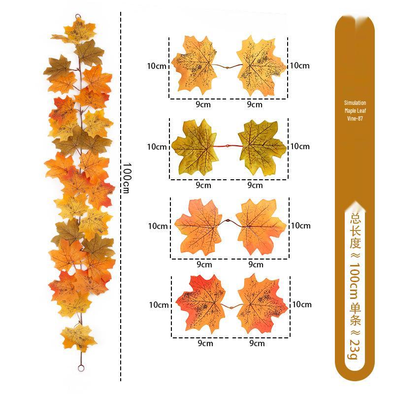 1m Autumn Maple Leaf Rattan Wall Hanging Decoration