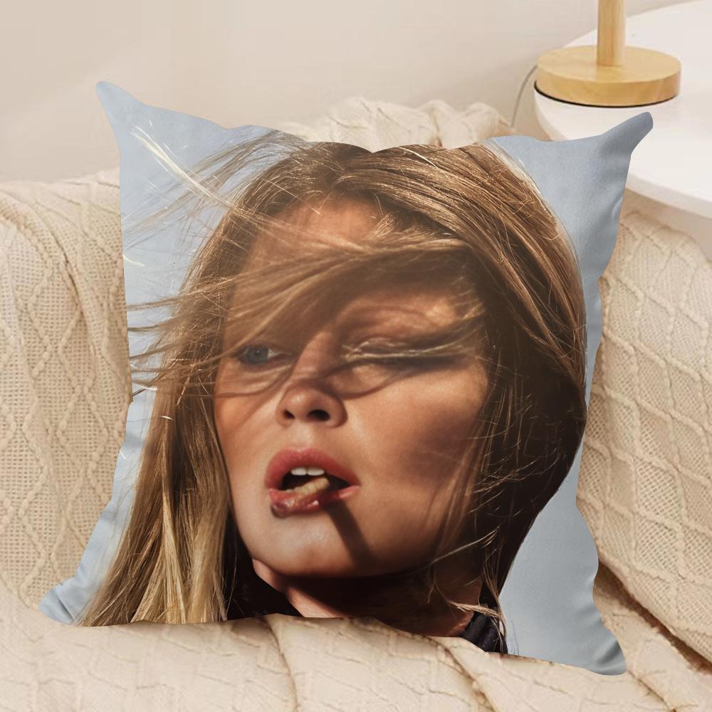 French Star B-Brigitt-e B-Bardot Cushion Cover Soft Plush Fabric Double-Sided Printed Cushion Covers for All Seasons Home Decor