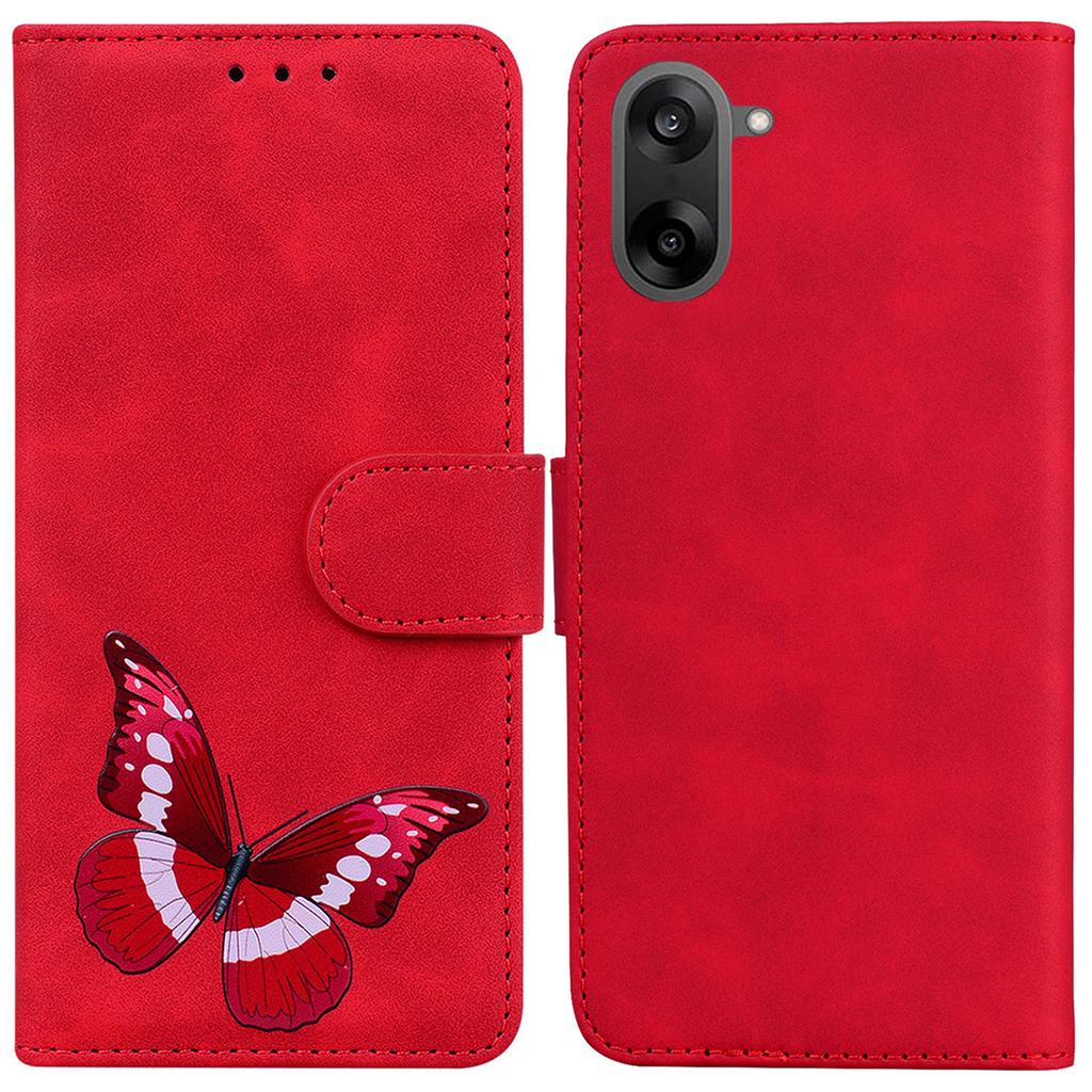 Pro OnePlus Nord CE5 5G Stojánkové pouzdro PU kůže Kryt na telefon S potiskem motýlů