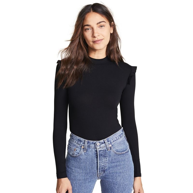 Ruffle Top Women's Spring & Fall 2025 New Arrival Slimming Long Sleeves T-shirt Inner Match Slimming Bottoming Shirt Fashion Goddess Fashion