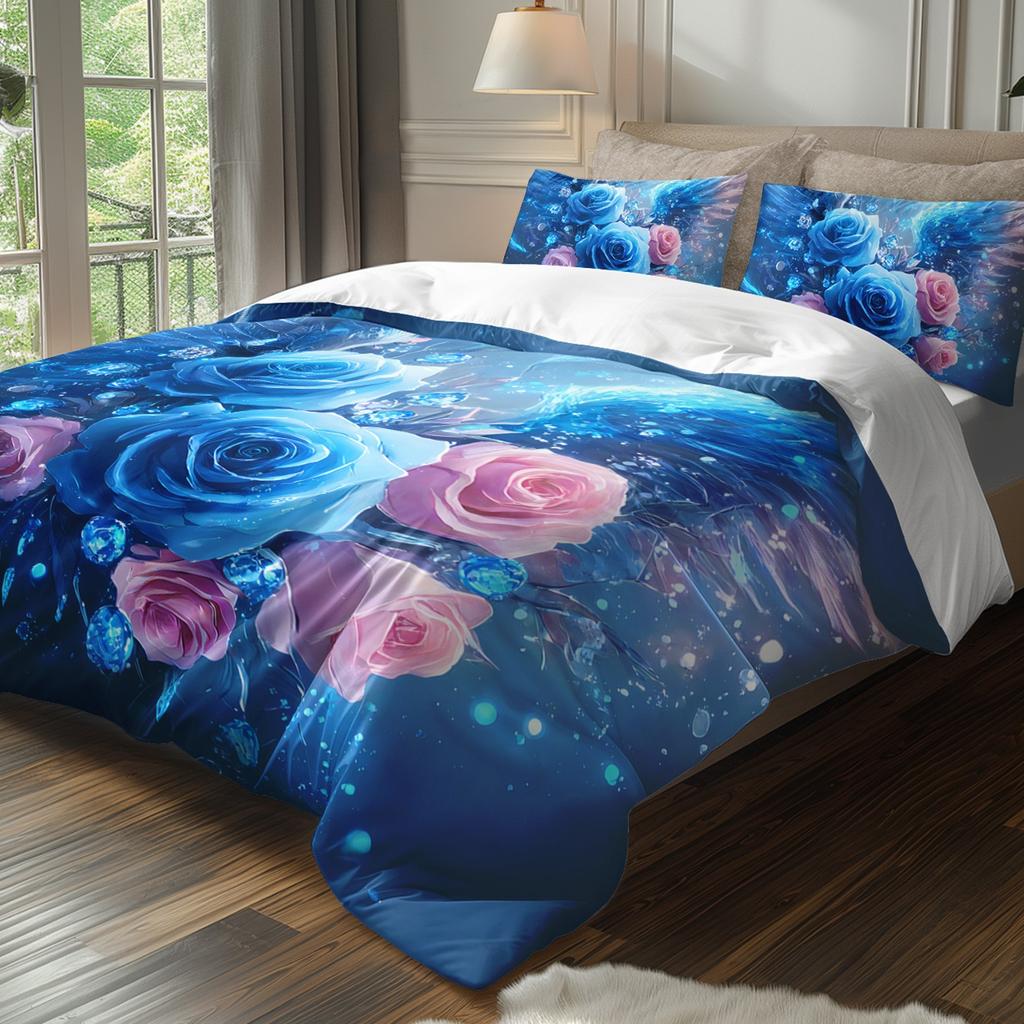 Floral Bedding Set Duvet Cover Set Quilt Cover With Pillowcase For Bedroom Decor Birthday Gift For Girl Women Bedroom Double Bed