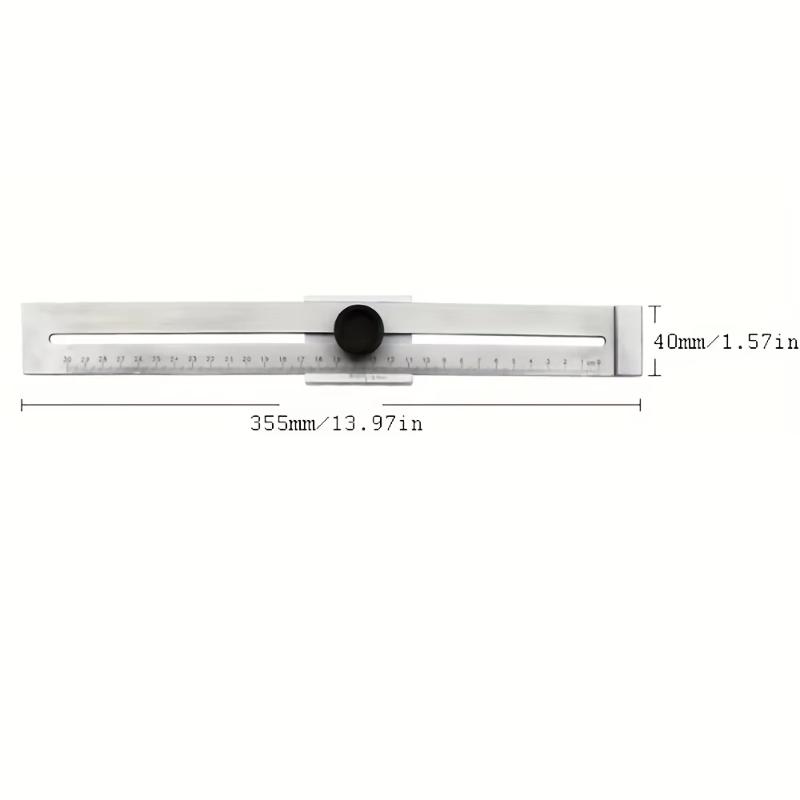 Precision Steel Parallel Ruler Marking Gauge 200-300mm Sliding Line Marker for Woodworking Home Renovation Work