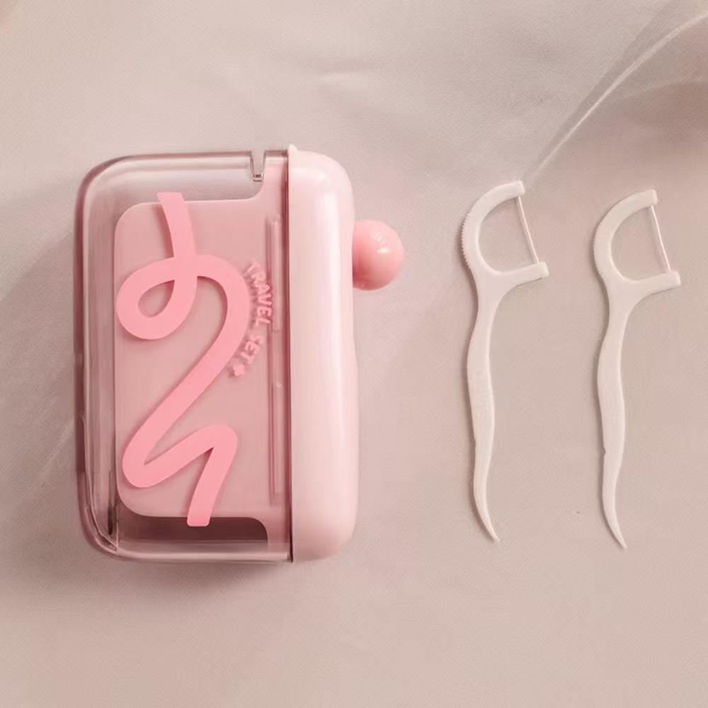 New Automatic Ejectable Floss Dispenser Oral Care Press-on Floss Organiser with 10Pcs Floss Disposable Flossing Sticks