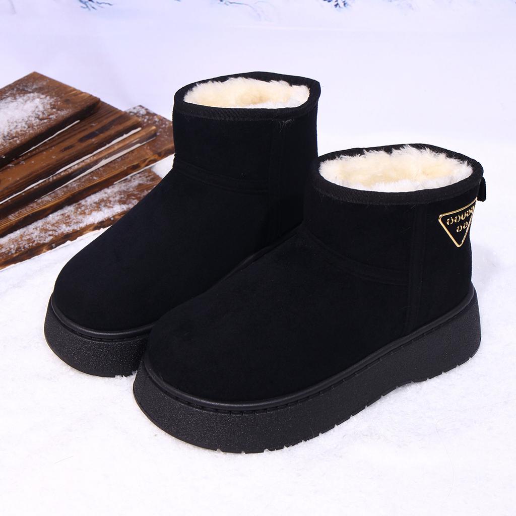 Fashion Winter Women's Casual Comfortable Snow Boots Velvet Cotton Minimalist Short Boots Fashionable Warm Women Shoes