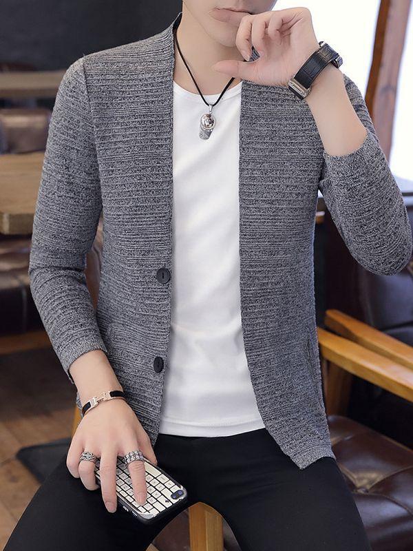 Men's Knitted Sweater Autumn Casual Versatile Sweater Jacket, Cardigan Top