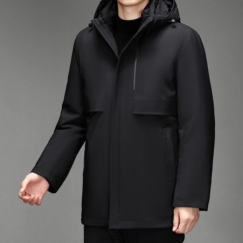 New medium and old down jackets, men's medium and long thickened jackets, large size can be removed from the liner, winter clothes