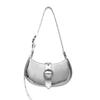 IELGY Versatile Locomotive Saddle Bag, Silver Vintage Premium Textured Shoulder Crossbody Bag