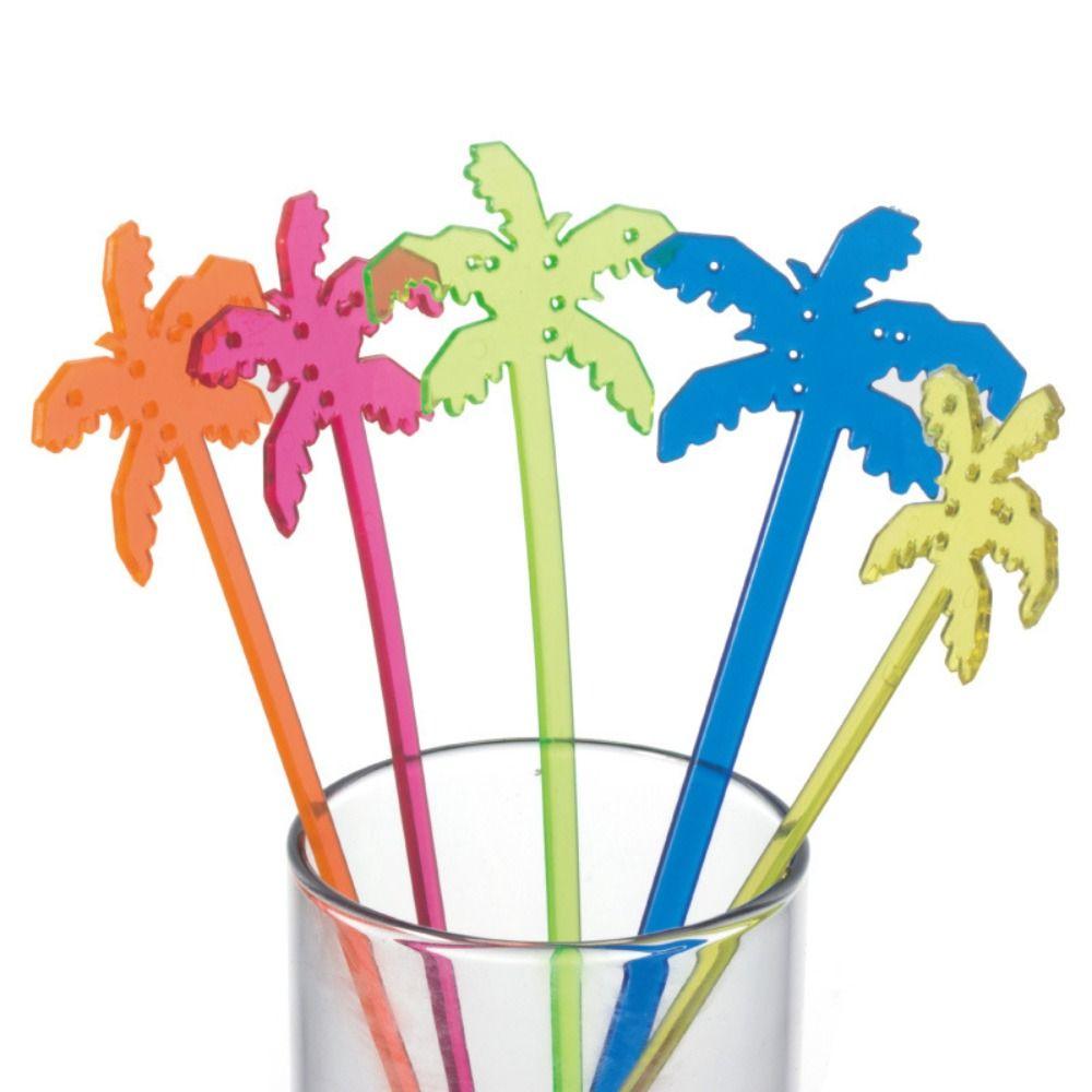 50pcs Colorful Coffee Beverage Stirrer Tropical Summer Juice Drink Stirrers  Party Favors