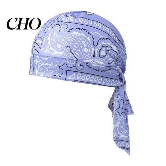 Hiking Headband Paisley Cooling Headscarf Cap Set, Sweat Wicking Adjustable Elastic Strap Bandana Straps Fit Breathable Hand Washable Headwrap Hat