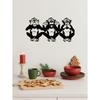 Metal Three Wise Monkeys Wall Sculpture, See Hear Speak No Evil Figure, Home Decor, Primate Animal Art, Iron Craft Gift