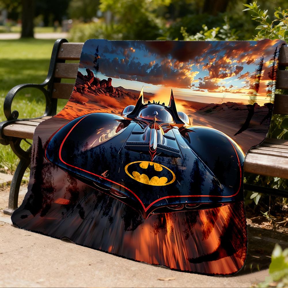 1pc Batman Car Outdoor Flannel Throw Blanket Soft, Lightweight & Warm for Sofa, Office