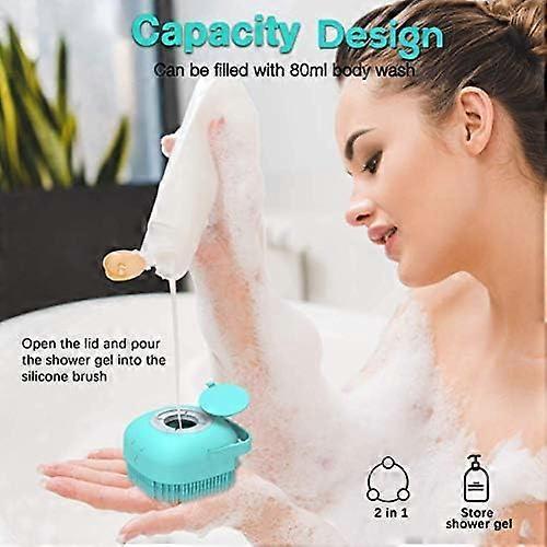85x80x55mm Silicone Exfoliating Brushes & Body Scrubber with Soap Dispenser for Shower, Enhancer Blood Circulation&Deep Cleansing Bath Loofah for Babi