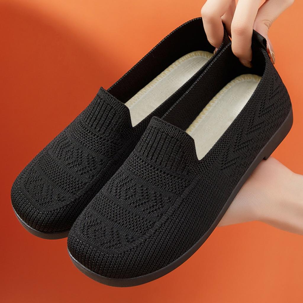 Summer Cloth Shoes, Women's Mesh Shoes, Breathable Flat Bottom, Lightweight, One Foot, Hollow Mesh Shoes