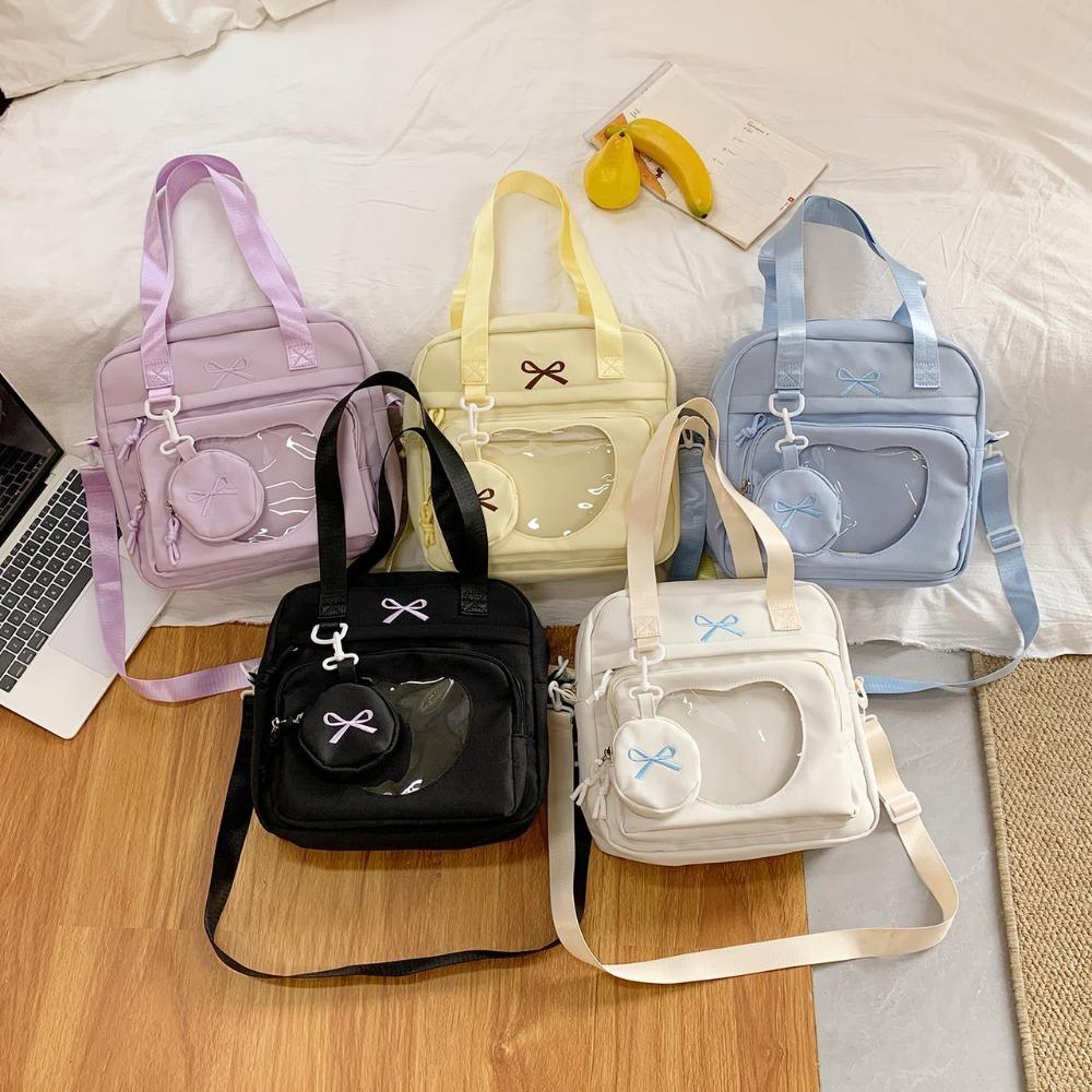 Love Heart Transparent Ita Shoulder Bag Japan Bolsos De Mujer High Capacity Sac Femme Commuter Student Bags for Woman Bolso