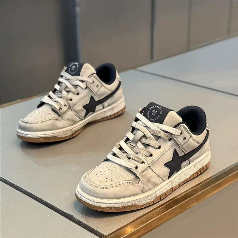 Color-polished star board shoes spring and autumn new comfortable leather surface soft sole lightweight rest shoes tt