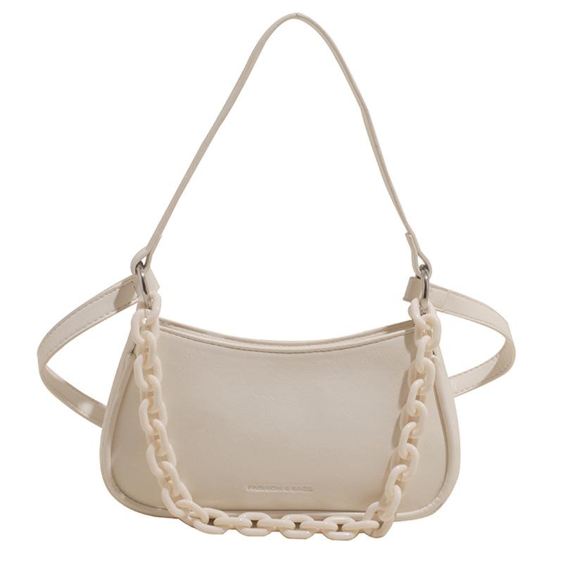 

Niche design bag women s fashion versatile popular simple oblique span bag leisure commuting high sense armpit bag белый