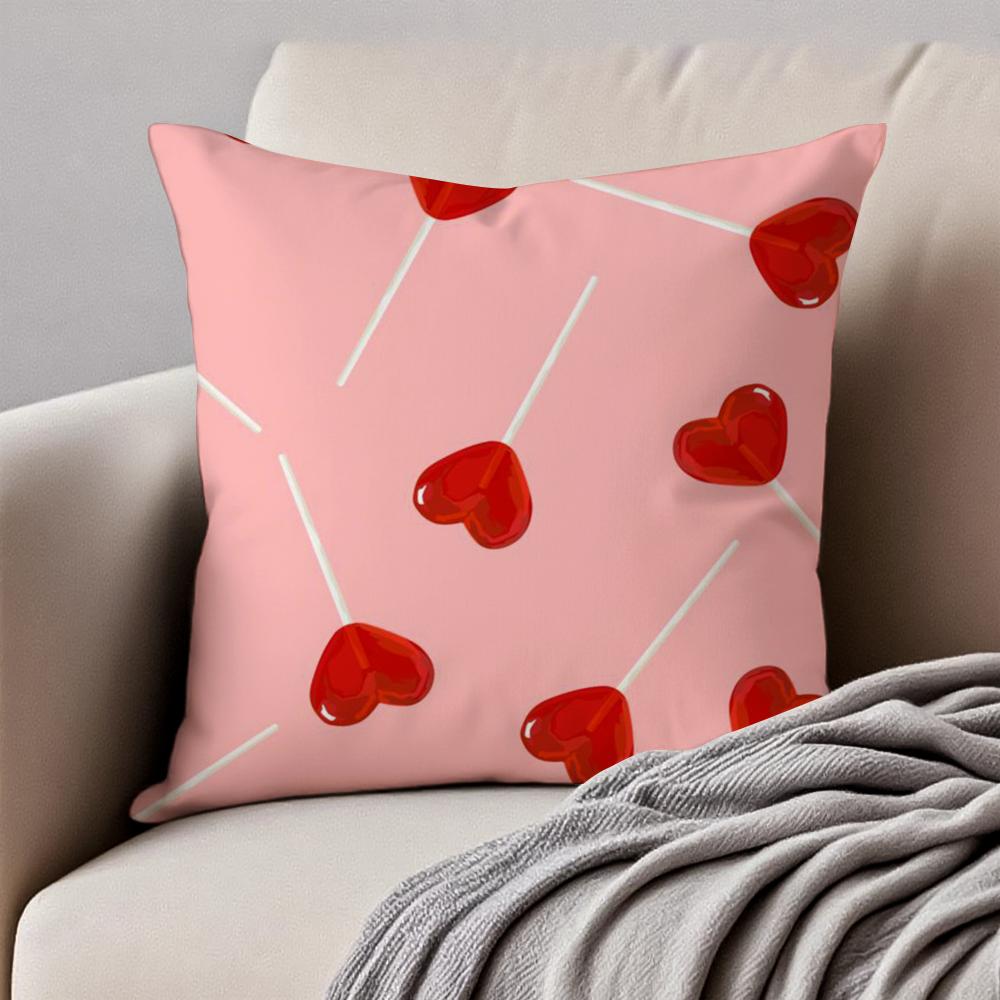 Lovely Heart Of Love My Beloved Cushion Cover Pillowcase Anti-Dustmite Invisible Zipper Short Plush Sofa Cushion