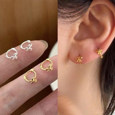 Exquisite Bow Mini Ear Cuffs: Cute Niche Design, Versatile Light Luxury Earrings