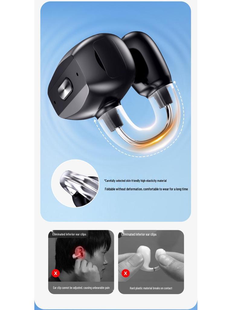 V90 Bluetooth Bone Conduction Wireless Sports Earbuds Compatible with Apple