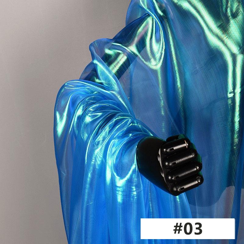 

2M лазерная светоотражающая органза ткань лазерный градиент вода пряжа дизайнерская ткань для шитья свадебных платьев сценический костюм материал своими руками 200X150cm