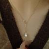 Y Water Drop Pearl Sweater Necklace, a New and Stylish Clavicle Chain with a Unique and Understated Design, Perfect for Adding a Touch of Elegance To