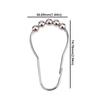 12pcs 304 Stainless Steel Shower Curtain Hooks Rust-proof Five Beads Gourd Curtain Hanger Heavy-Duty Sliver Shower Rod Hooks