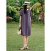 Jiuzi Anna Kou Elegant Temperament Commuting Toothpick Pleated Chiffon Waist Cinching Dress