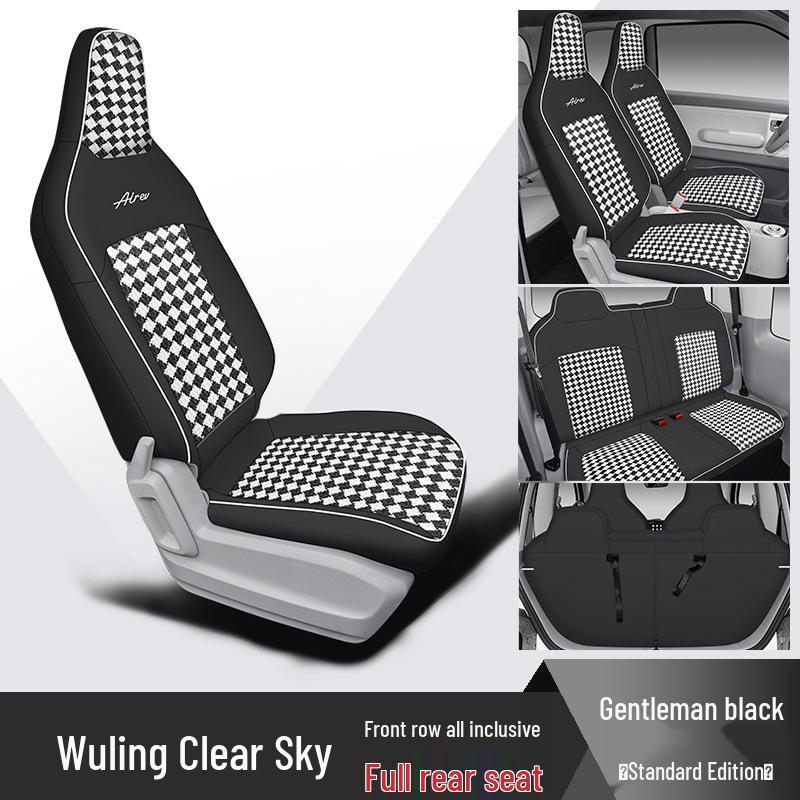 Wuling Sunny Spezielles Autositzkissen: Ganzjahres-, Vollumfassendes Design mit Leder, Faserleinen und Cartoon-Mustern