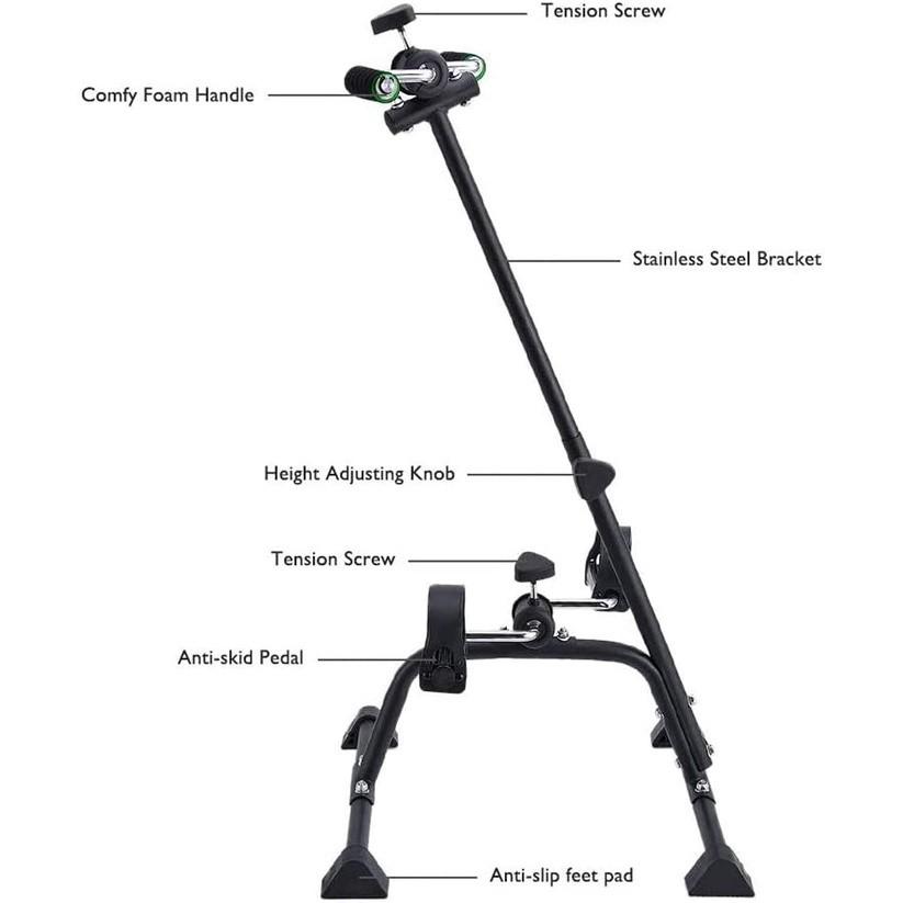 Pedal Exerciser Bike Hand Arm Leg and Knee Peddler Adjustable Fitness Equipment for Seniors, Elderly Home Pedal Exercise Bike for Total Body